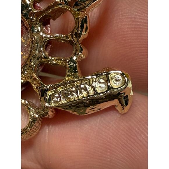 Gerry’s Turtle Brooch Lucite Gold Tone Oval Cabochon Vintage Tortoise Belly Pin - Picture 9 of 11